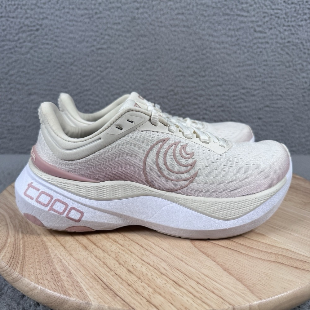 Topo Athletic Aura Womens 6 Cream Rose Road Running Shoes 5mm Drop Sneakers